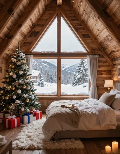 Cozy Winter Chalet Bedroom