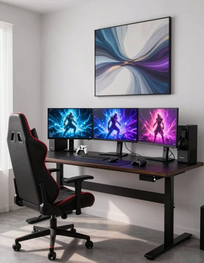 Futuristic Gaming Room Setup
