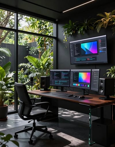 Futuristic Home Office Oasis