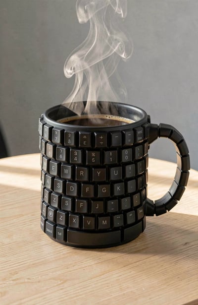 Keyboard Coffee Mug Mockup