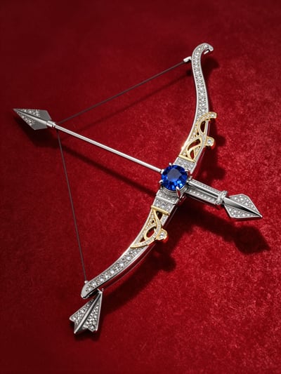 Luxury Bow and Arrow Brooch