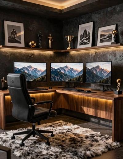 Luxury Home Office with Industrial-Chic Aesthetic