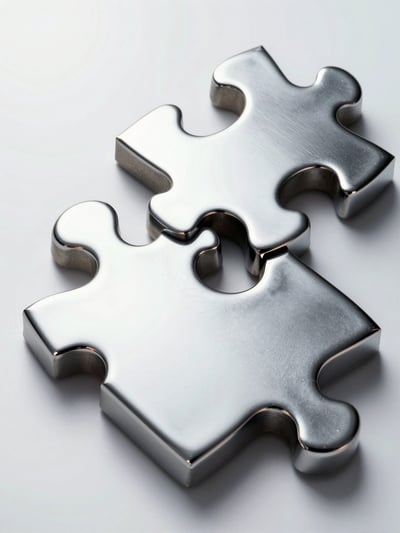 Metallic Puzzle Pieces