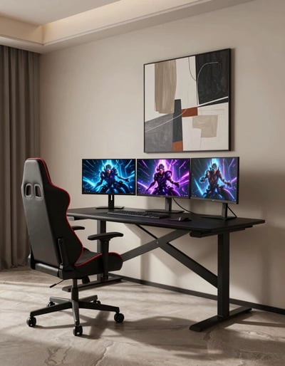 Modern Gaming Room with Futuristic Ambiance