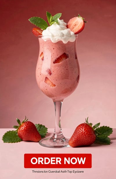 Strawberry Smoothie Product Mockup