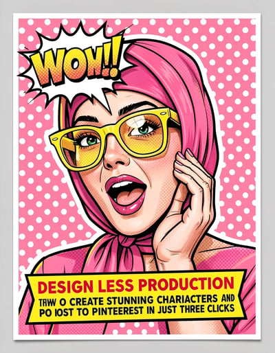 Vibrant Pop Art Woman with Yellow Sunglasses and Pink Headscarf Sticker Design