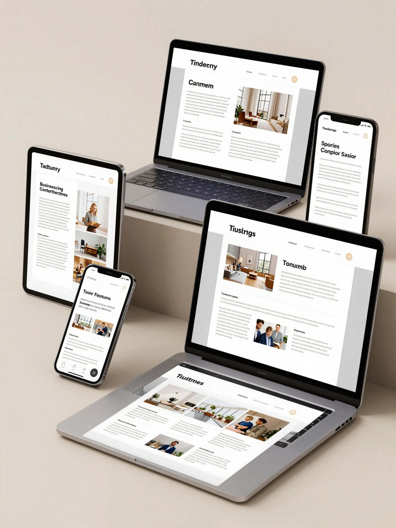 eBook template displayed on multiple digital devices with sample pages and placeholder text