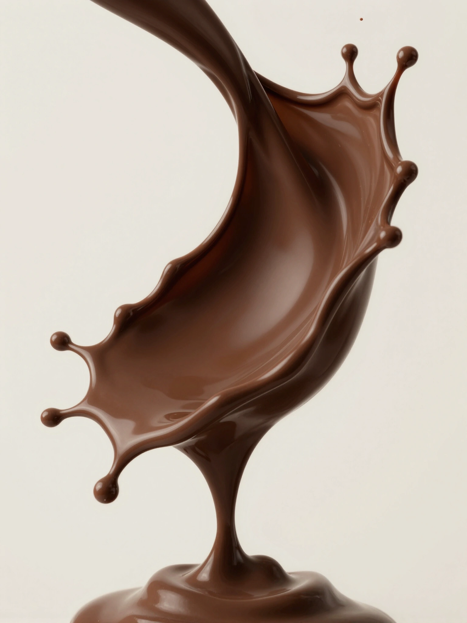 Luxurious chocolate sauce splash on a white background