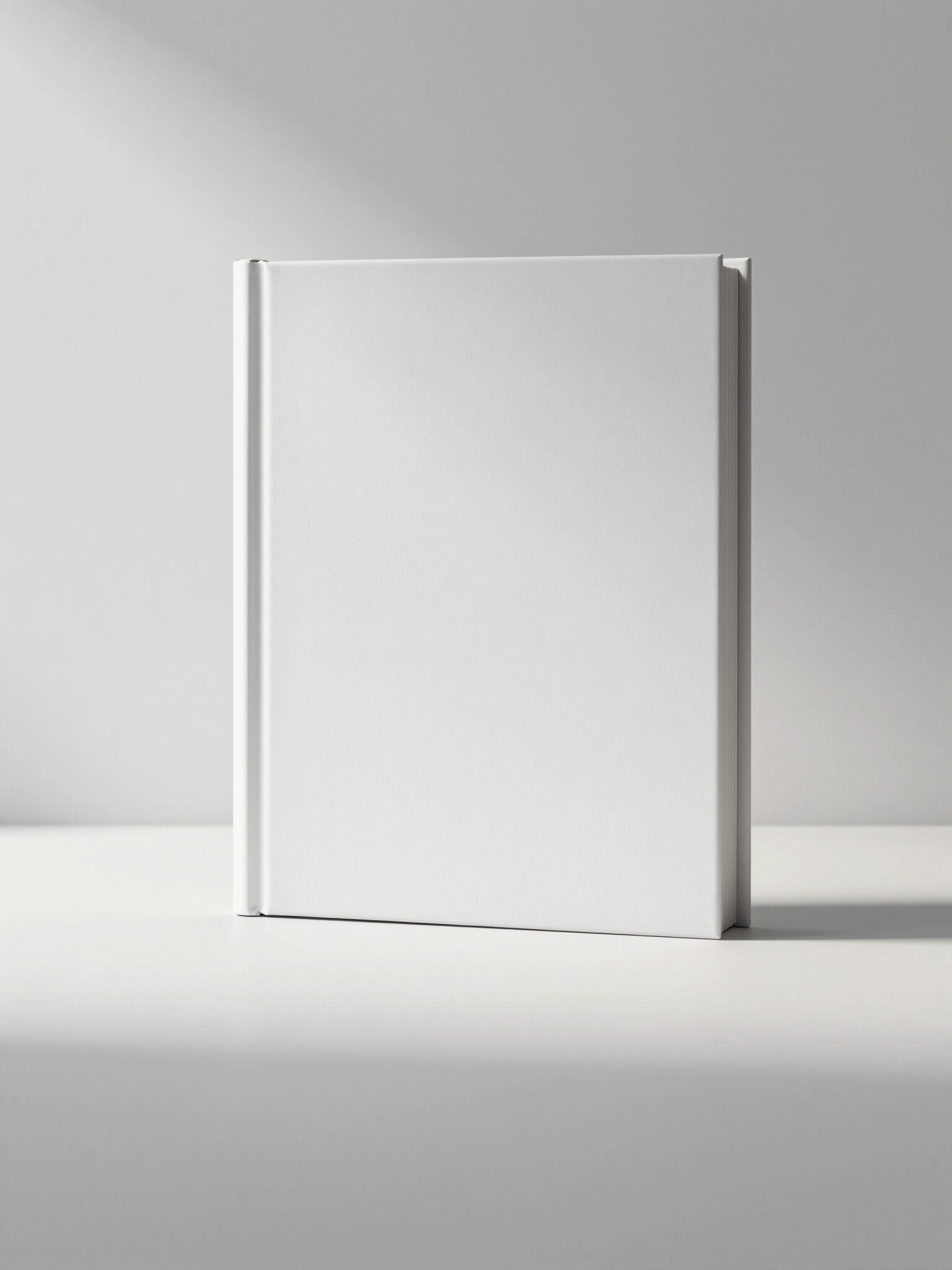 White book on a white surface with soft shadow