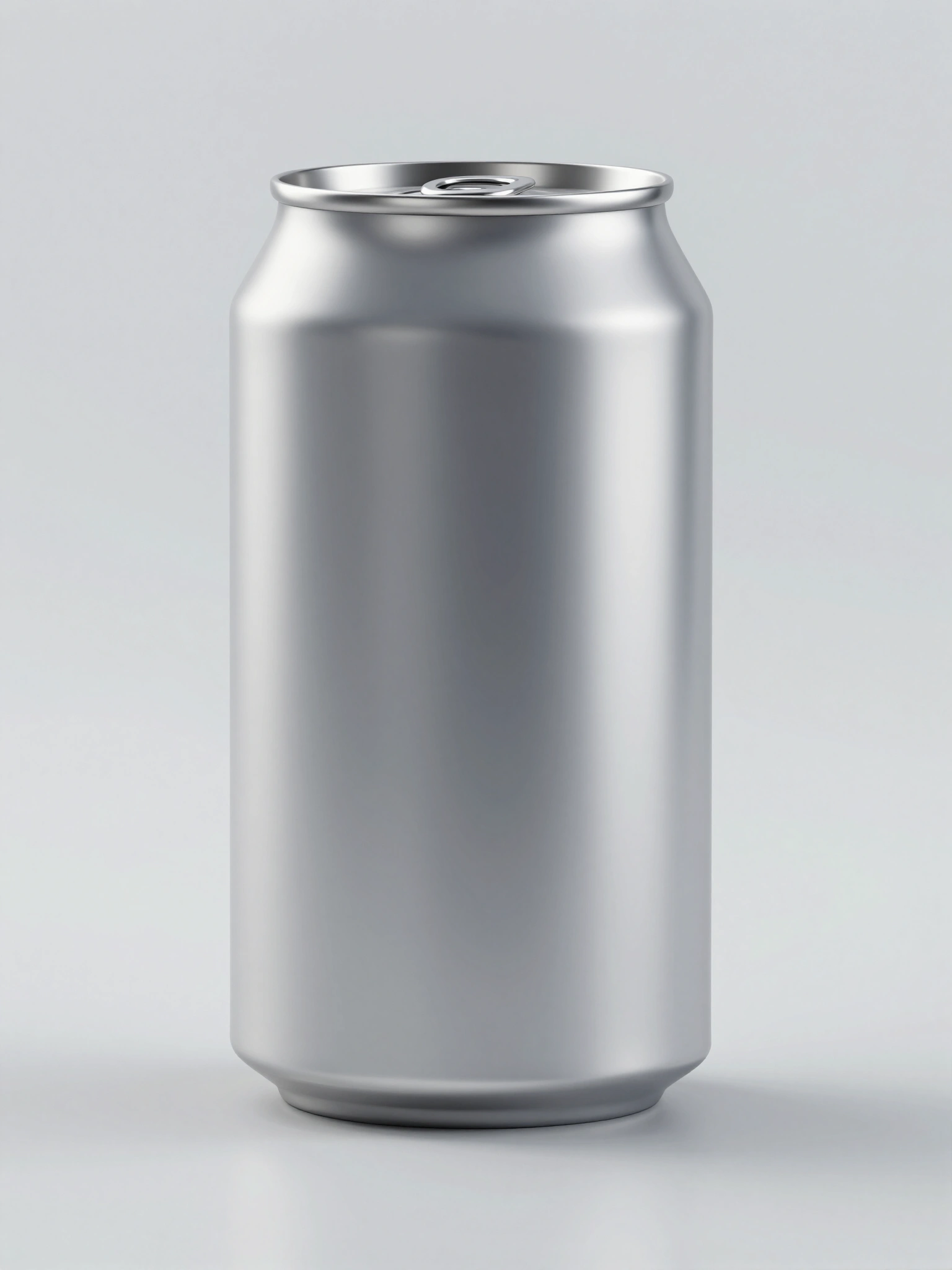Silver aluminum can with metallic finish on transparent checkered background