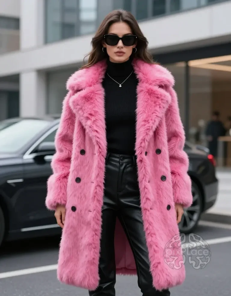 Collage of four women showcasing trendy winter outfits with bright colors and stylish accessories.